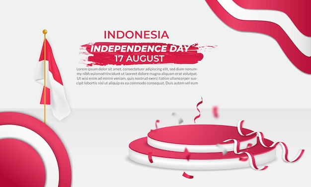 Giorno dell'indipendenza dell'indonesia. dirgahayu repubblica indonesiana. illustrazione, banner, poster, sfondo