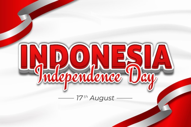 인도네시아 독립 기념일 편집 가능한 텍스트 효과 행복한 인도네시아 독립 기념일
