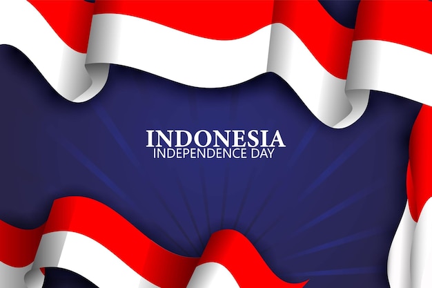 Indonesia Independence day flag with blue color background