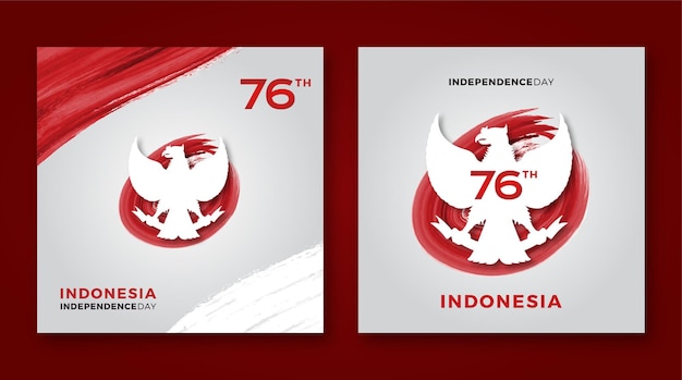 Vettore giorno dell'indipendenza dell'indonesia garuda post