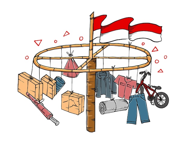 Vector indonesia independence day illustration vector eps10