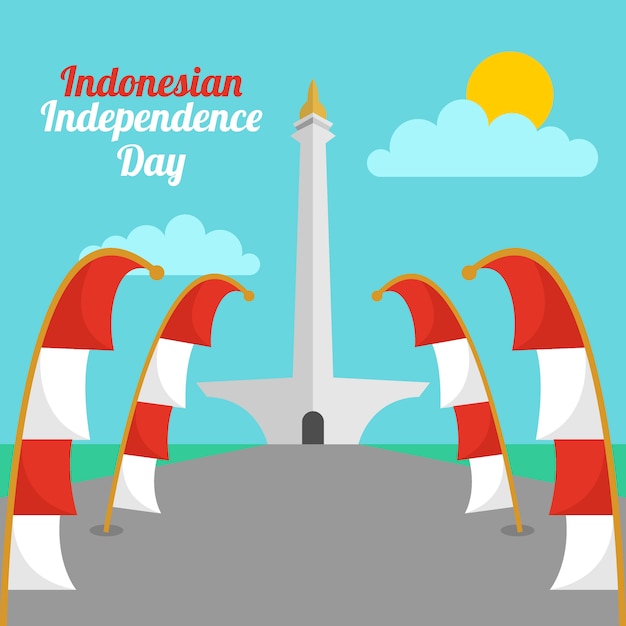 Indonesia independence day illustration