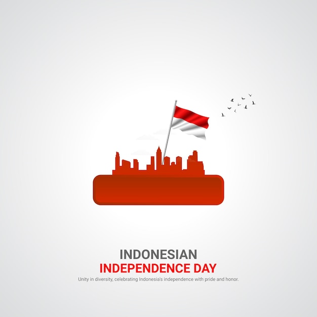 Vector indonesia independence day indonesia independence day creative ads design vector 3d illustration