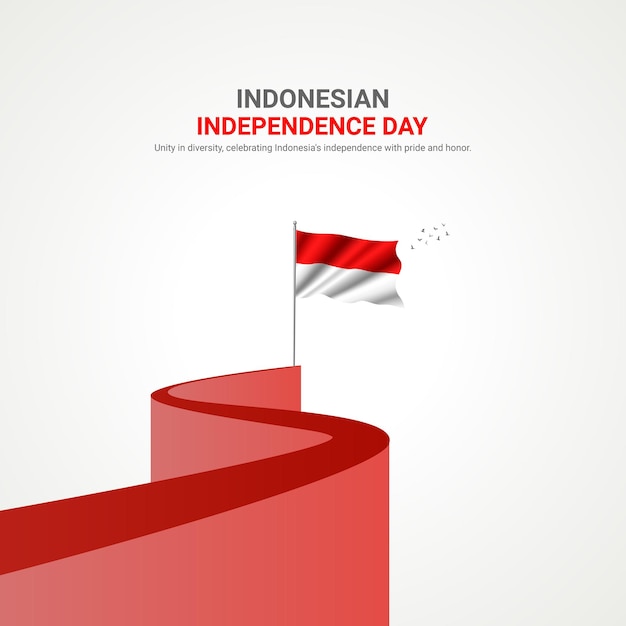 Vector indonesia independence day indonesia independence day creative ads design vector 3d illustration