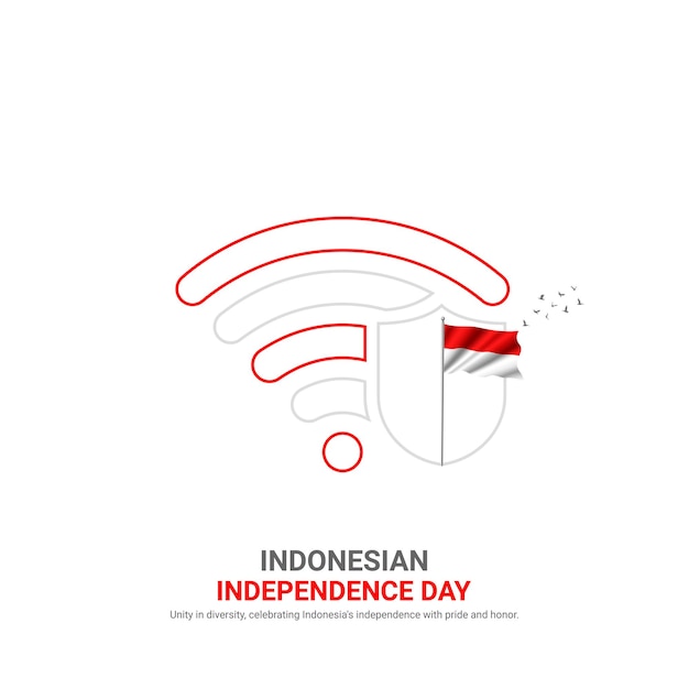 Giorno dell'indipendenza dell'indonesia giornata dell'indipendenza dell'indonesia annunci creativi progettazione vettoriale illustrazione 3d