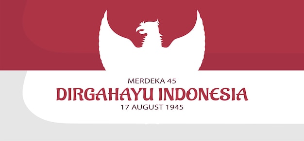 Indonesia independence day landscape banner design. vector illustration