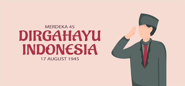 Progettazione dell'insegna del paesaggio di festa dell'indipendenza dell'indonesia. illustrazione vettoriale