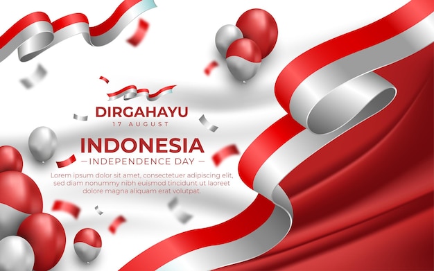 Indonesia Independence Day landscape Banner Template