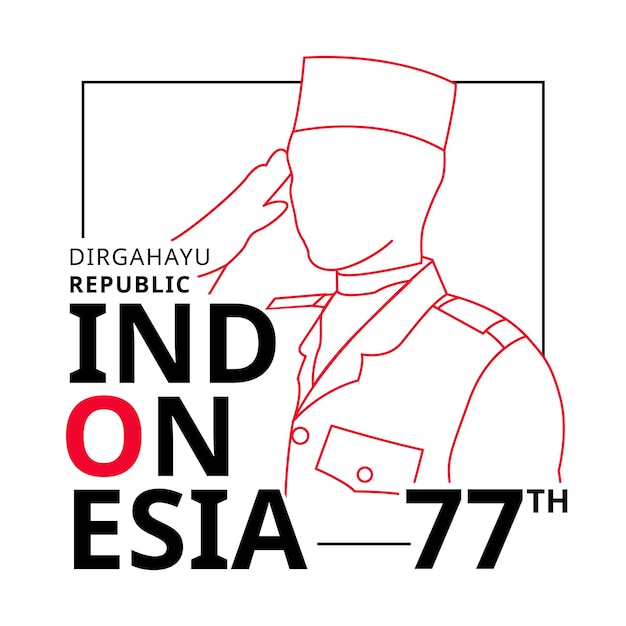 Concetto di logo del giorno dell'indipendenza dell'indonesia