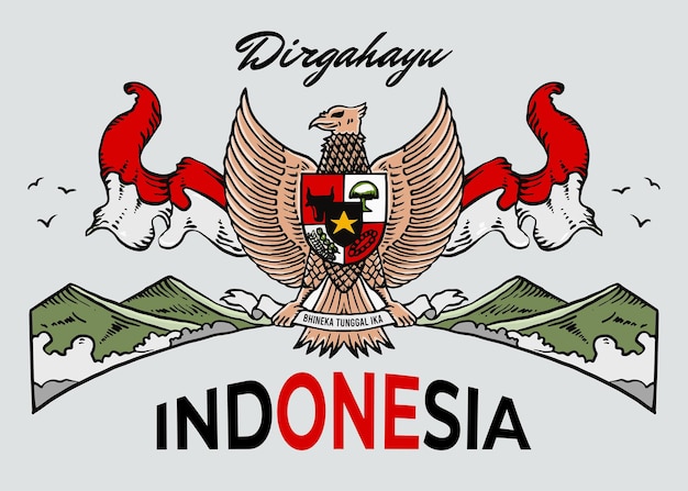 Vector indonesia independence day logo vector eps 10