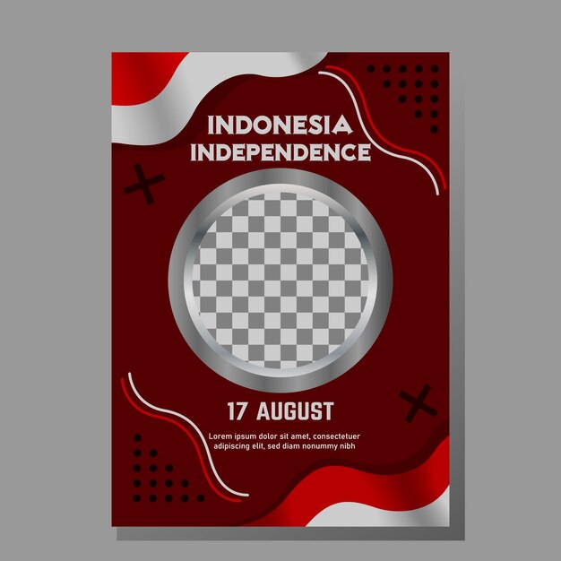 Disegno del manifesto di festa dell'indipendenza dell'indonesia