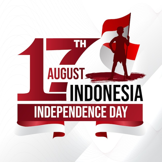 Disegno del manifesto di festa dell'indipendenza dell'indonesia