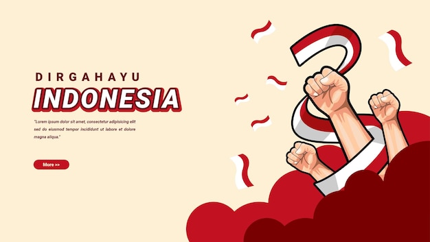 Indonesia independence day spirit brave flag background template design