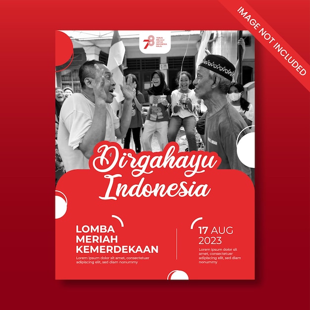 インドネシア独立記念日テンプレート ベクトル デザイン
