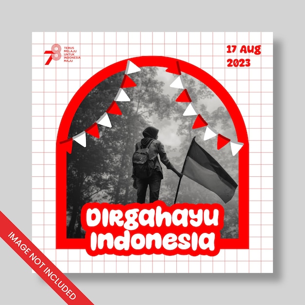 벡터 인도네시아 독립 기념일 템플릿 벡터 디자인