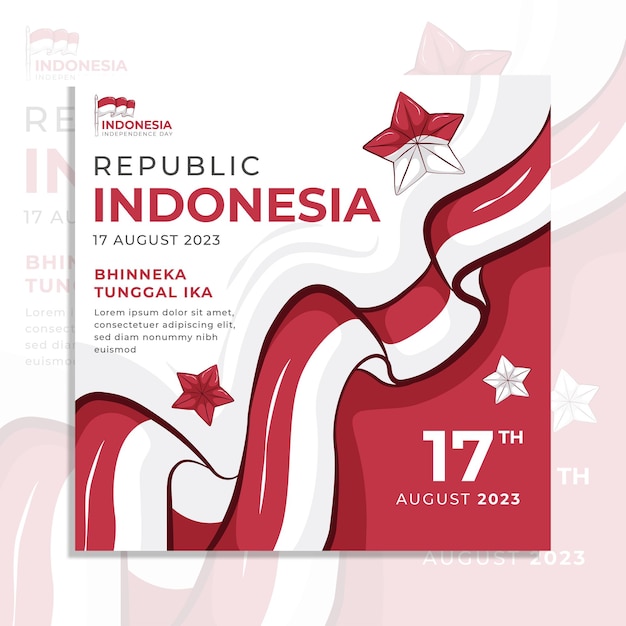 Vector indonesia independence day template