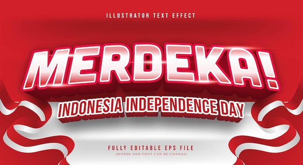 Indonesia independence day text effect