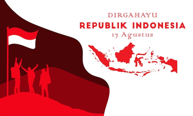 Giorno dell'indipendenza dell'indonesia concetto di indipendenza vettoriale dirgahayu indonesia