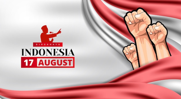 Festa dell'indipendenza dell'indonesia con sfondo vettoriale eroe patriottico