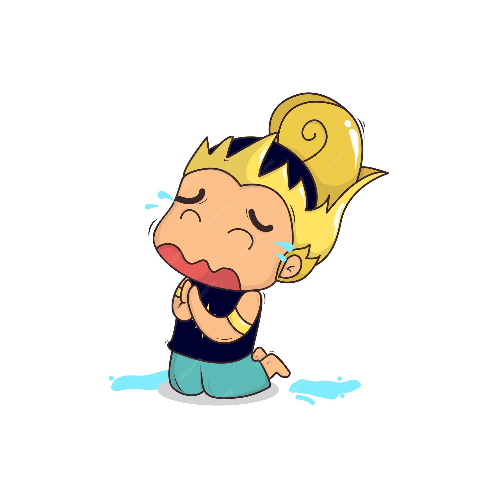 Premium Vector  Indonesia javanese hero character ghatotkacha, crying pose