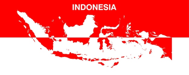 Indonesia map flag Vector design