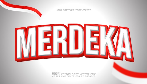 Indonesia merdeka 3d editable text effect