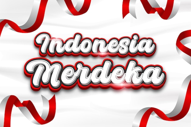 Modello di effetto testo modificabile indonesia merdeka