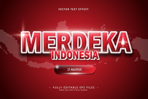 인도네시아 메르데카 텍스트 효과, 가루다 인도네시아, 디르가하유 인도네시아, 메르데카 인도네시아 텍스트 효과