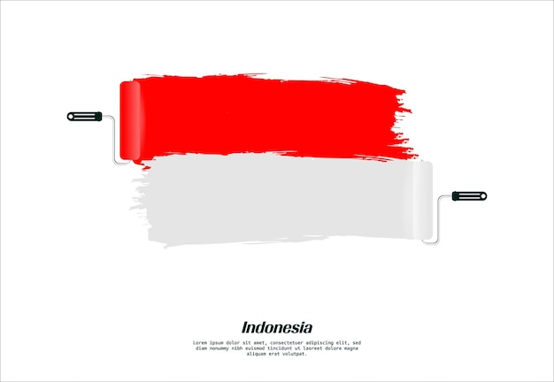 グランジ スタイルのインドネシア国旗