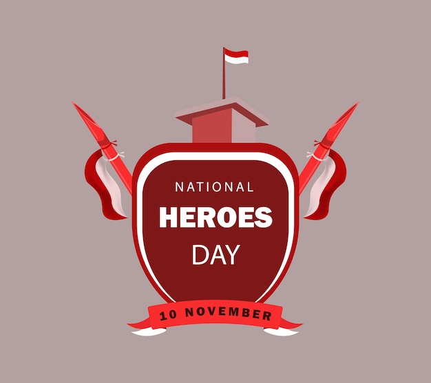Premium Vector | INDONESIA NATIONAL HEROES DAY BANNER, HEROES DAY