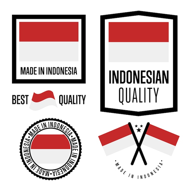 Set di etichette di qualità indonesia