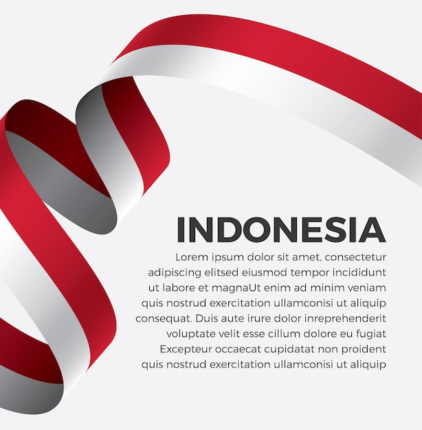 Indonesia ribbon flag vector illustration on a white background Premium Vector