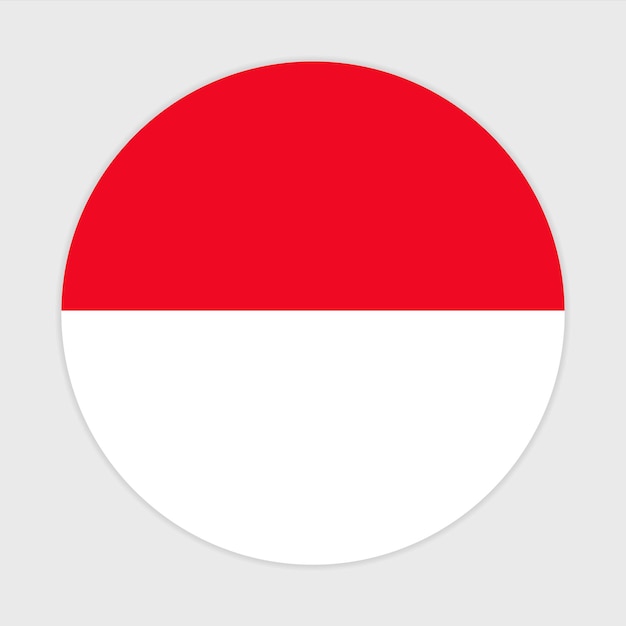 インドネシアの丸い旗のベクトルアイコンのデザイン インドネシアの円の旗