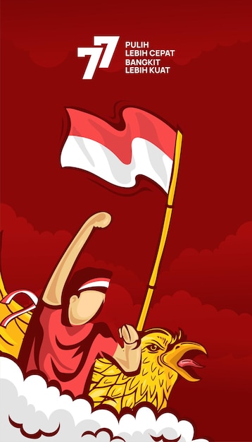 Vector indonesia's 77th independence day celebration background illustration