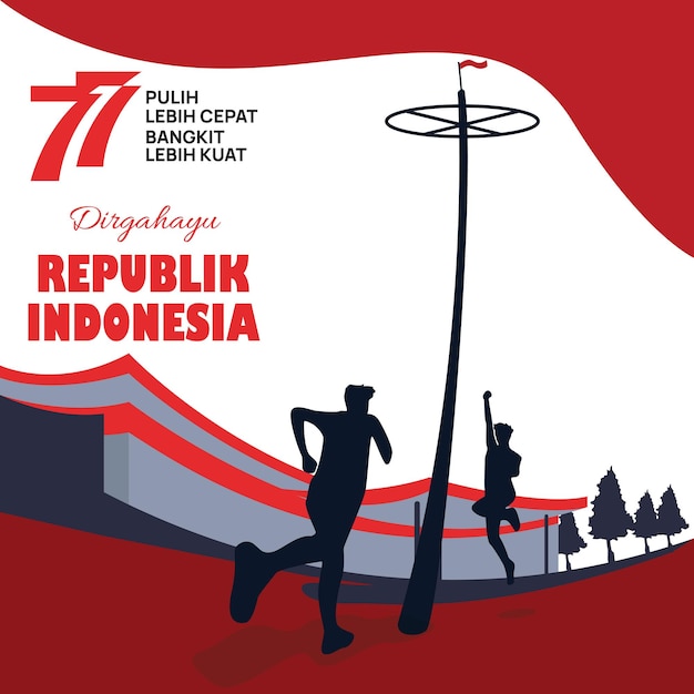 Sfondo della celebrazione del 77esimo giorno dell'indipendenza dell'indonesia