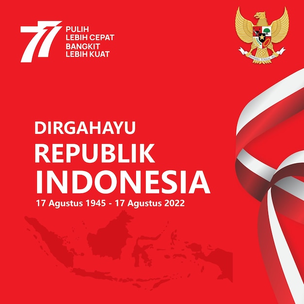 Sfondo della celebrazione del 77esimo giorno dell'indipendenza dell'indonesia