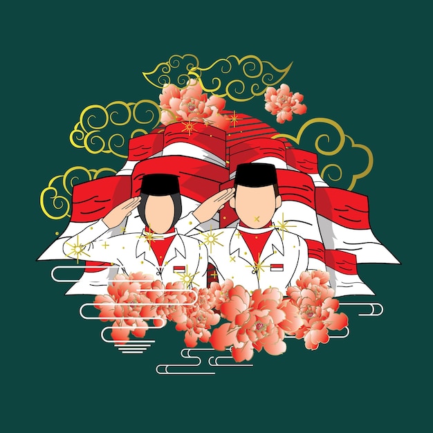 Indonesia's independence day illustration theme for background