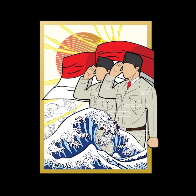 Tema dell'illustrazione del giorno dell'indipendenza dell'indonesia per lo sfondo