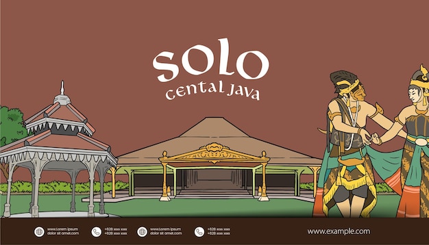 Vector indonesia surakarta central java design layout idea for social media or event background