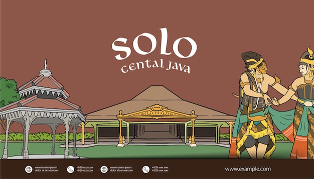 Indonesia Surakarta Central Java design layout idea for social media or event background