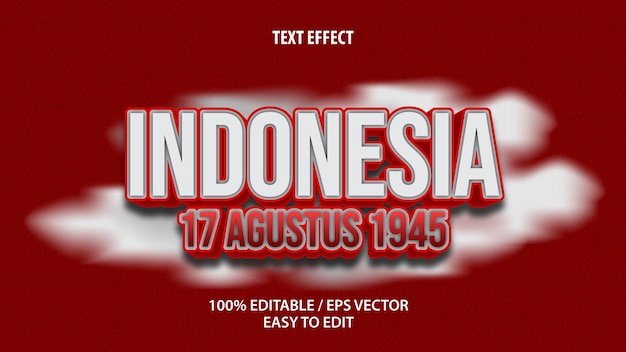 Indonesia text effect Premium Vector