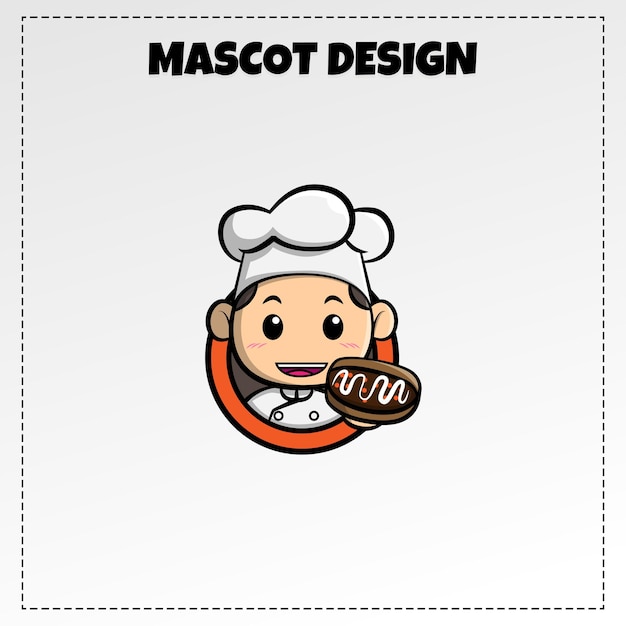 Indonesia traditional food logo martabak mascot illustration vector design