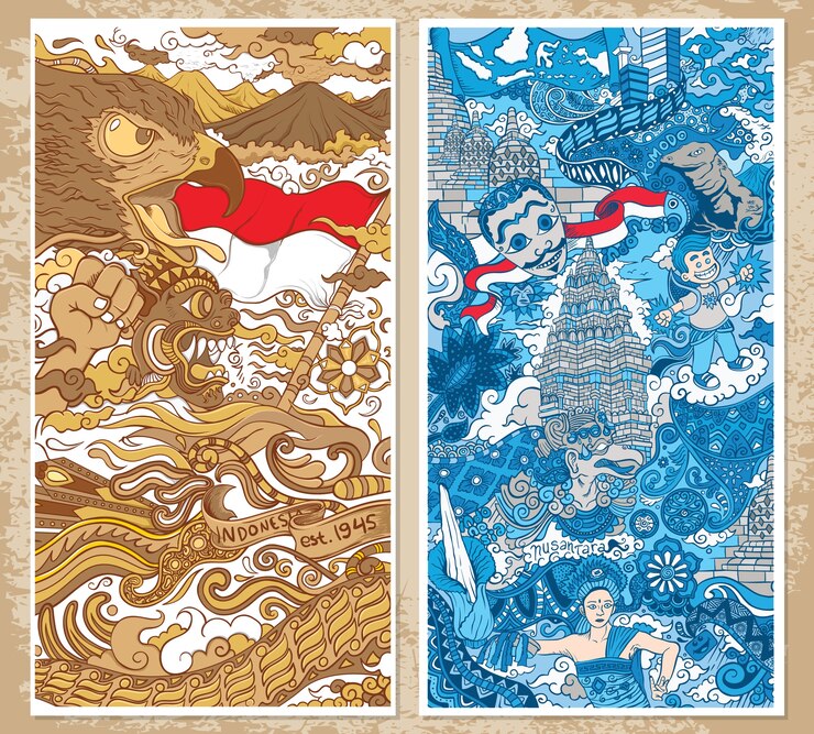 indonesia traditional ornament illustration