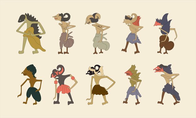 Indonesia Wayang Character Illustration