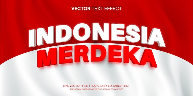 Indonesia con effetto testo modificabile bandiera nazionale