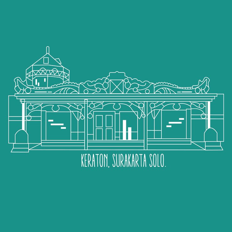 Vector indonesia yogyakarta surakarta historic building keraton