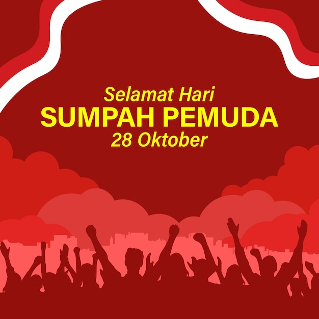 Vector indonesia youth pledge day background design