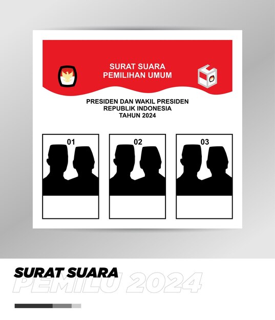 インドネシア 2024 選挙の投票用紙surat sura