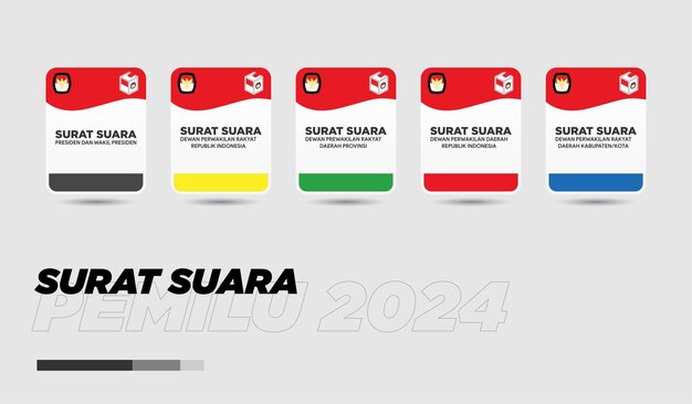 벡터 인도네시아 2024년 선거 투표용지 (surat sura)