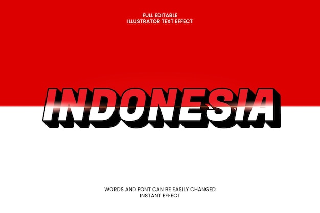 indonesian 3d editable text effect for indonesia independence day on red and white flag 3d